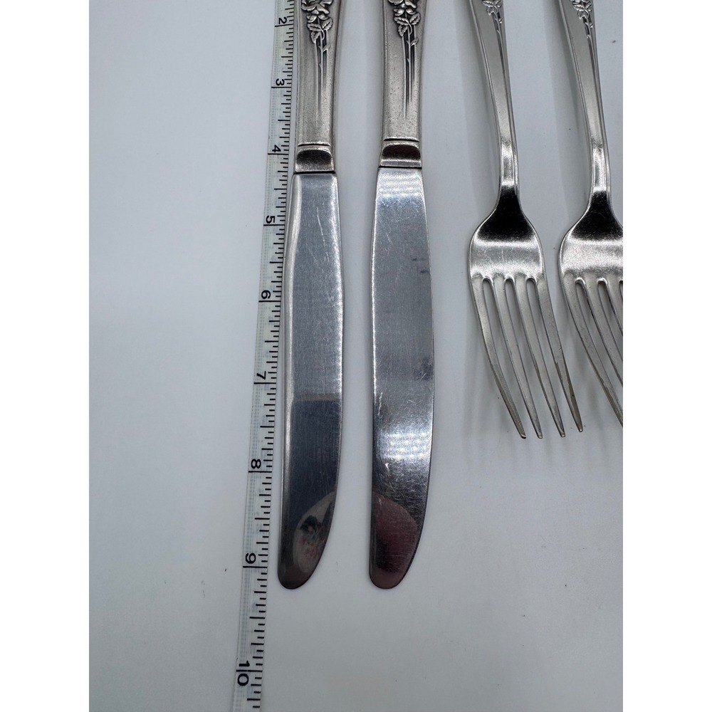 Vintage Rogers‎ Silverplate Flatware Mixed Lot Monogram H Floral Pattern 8 Pc - Picture 4 of 10